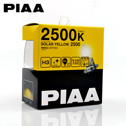 PIAA SOLAR YELLOW 2500K H3 Headlight Halogen Bulbs HY103,2 Pack