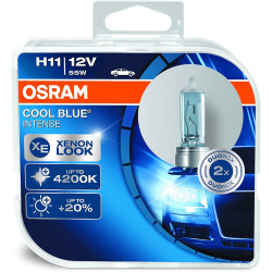 OSRAM Cool Blue Intense H11 12V 55W 64211CBI Halogen Lamp(2 Bulbs)