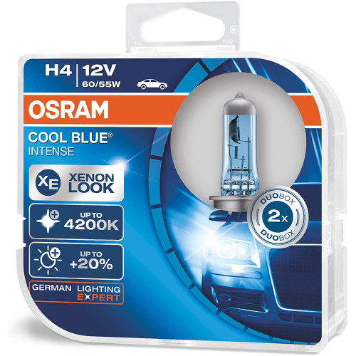OSRAM Cool Blue Intense H4/9003 60/55W 64193CBI bulbs - Pack of 2