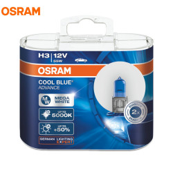 OSRAM H3 12V 55W 5000K 62151CBA Cool Blue Advance Car Bulbs Halogen Fog Lamps