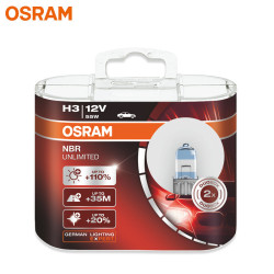 OSRAM Night Breaker Unlimited H3 12V 55W 3300K PK22s Halogen Bulb