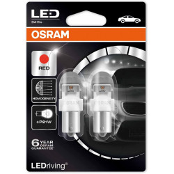 OSRAM LED BA15s P21W RED Bulbs Premium Retrofit 7556R-02B