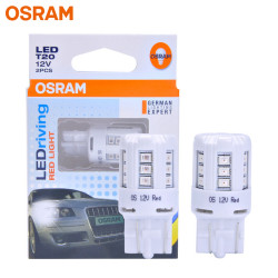 OSRAM W21W LED T20 12V W3x16d LEDriving Red Light 7705R Twin Pack