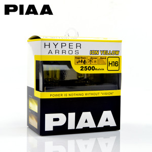 PIAA HY111 SOLAR YELLOW 2500K H16 12V 19W Halogen Bulb,2 Pack
