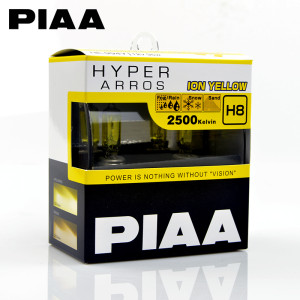 PIAA SOLAR YELLOW 2500K H8 Halogen Fog Light Bulbs HY108,2 Pack