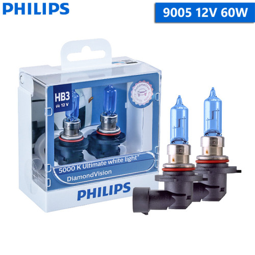 Philips Diamond Vision 5000K HB3 9005 12V 60W Halogen Bulbs