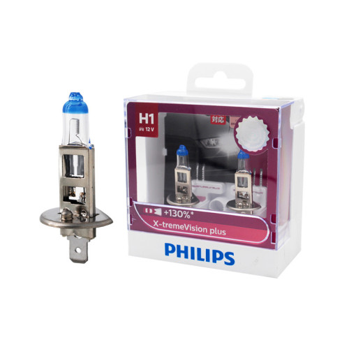 Philips H1 H4 H7 12V X-tremeVision Plus Halogen Headlight Bulb +130%,2 Pack