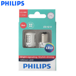 Philips LED P21W S25 BA15s Ultinon LED Red,2 Pack
