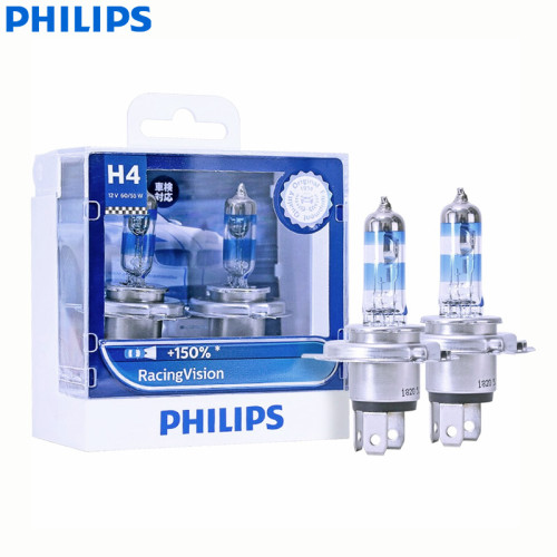 Philips Racing Vision H4 9003 12V 60/55W 150% More Halogen Headlight Bulb