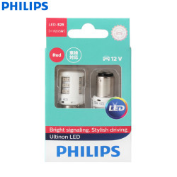 Philips LED P21/5W S25 BA15d 12V Ultinon LED Red,2 Pack