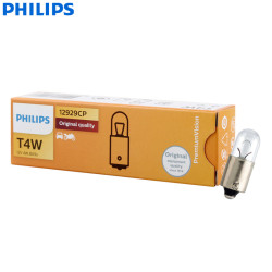 Philips Vision T4W 12929CP BA9s PG13 12V 4W Car Indicator Bulbs,10 Pack