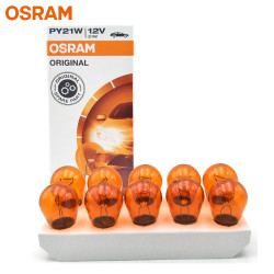 OSRAM PY21W 7507 BAU15s 12V 21W Amber Halogen Turn Signal Light Bulb 10 Pack